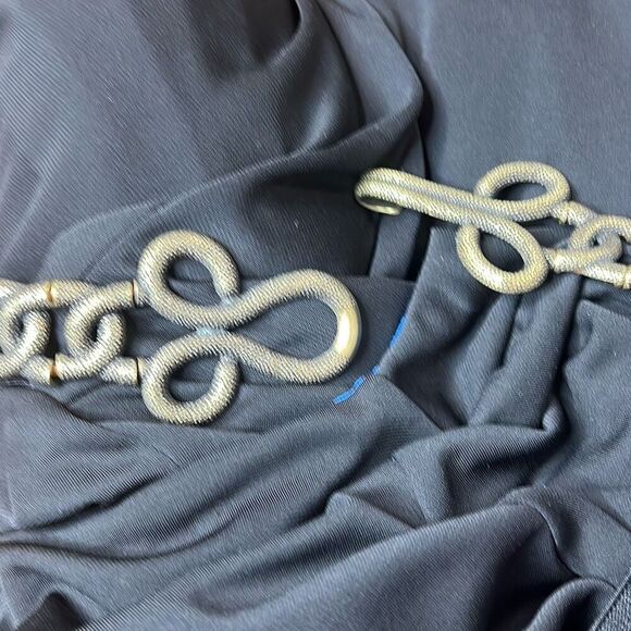 BCBG Max Azria Asymmetrical Drape Black Blue Dress (022) - Picture 13 of 15